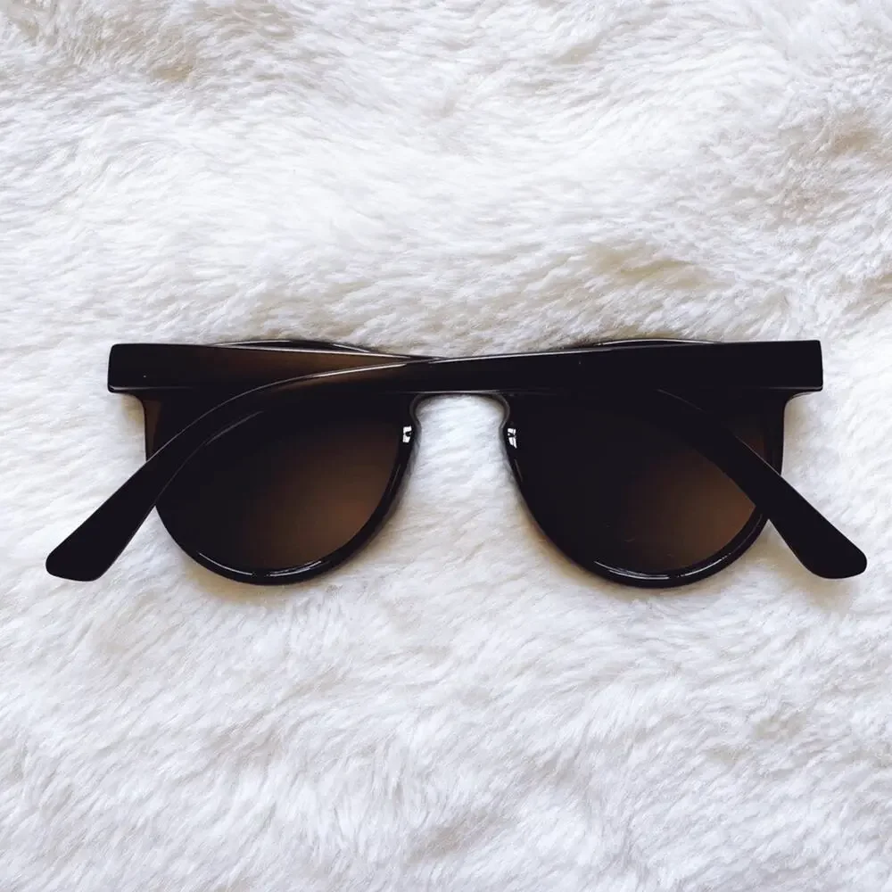 Paige Black Round Sunglasses